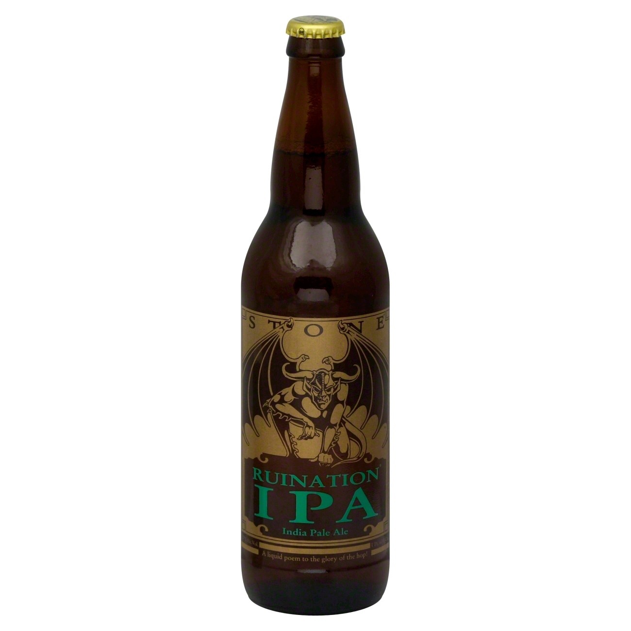 slide 1 of 5, Stone Brewing Ruination IPA Bottle, 22 fl oz