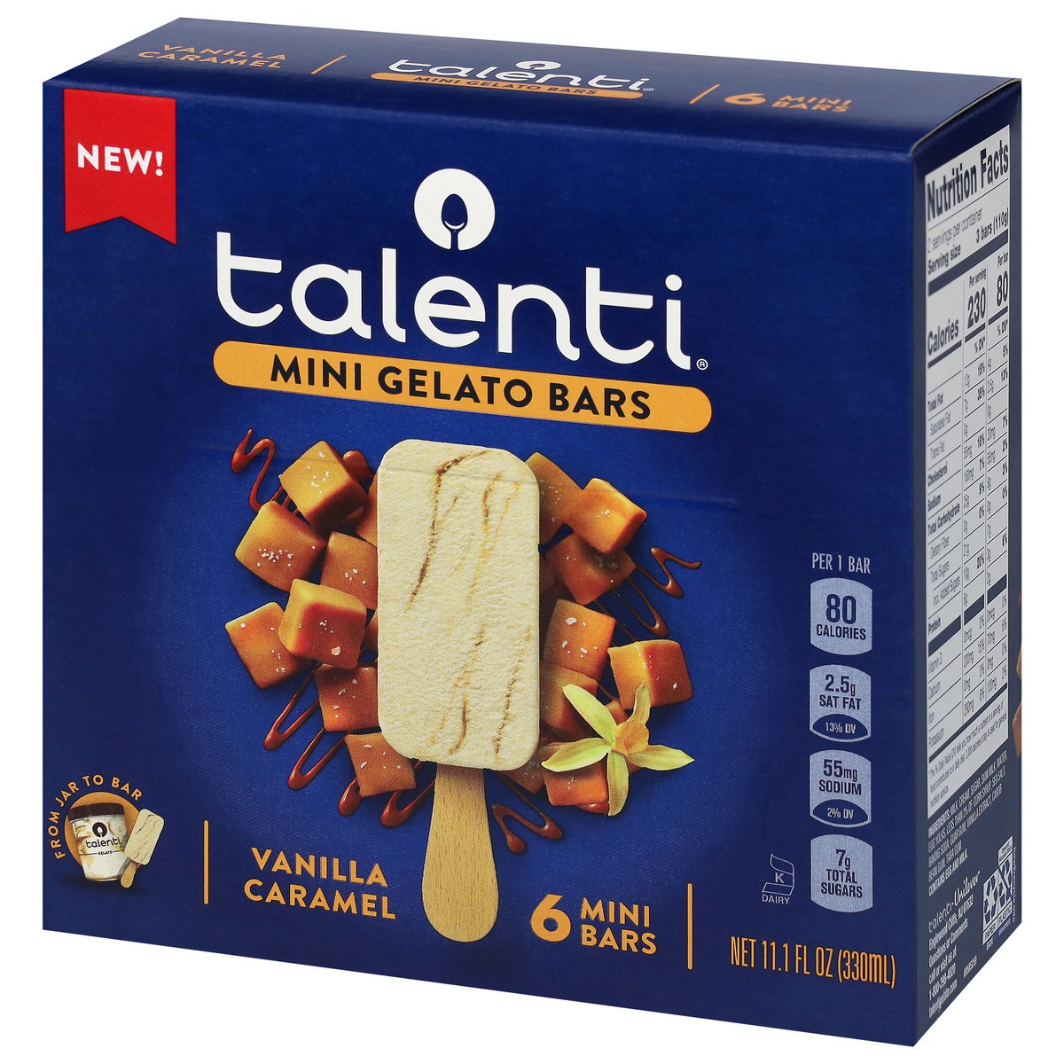 slide 2 of 9, Talenti Vanilla Caramel Gelato Bars Mini 6 ea, 6 ct