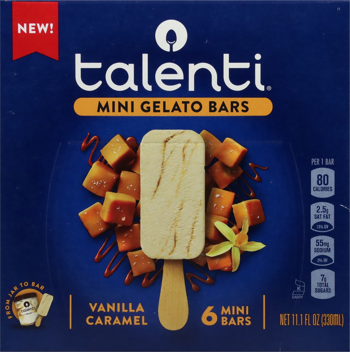 slide 6 of 9, Talenti Vanilla Caramel Gelato Bars Mini 6 ea, 6 ct