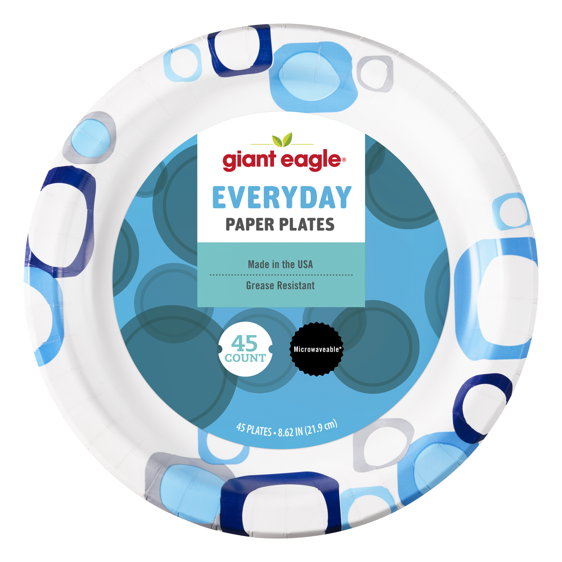 slide 1 of 1, Giant Eagle Paper Plates Heavy Duty 8-5/8 Inch, 45 ct