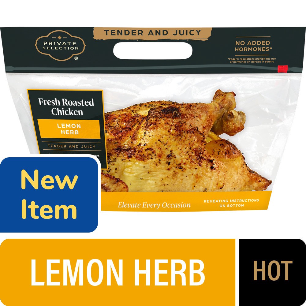 slide 1 of 1, Private Selection® Lemon Herb Whole Roasted Chicken Hot, 32 oz