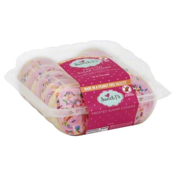 slide 1 of 1, Sweet P's Bake Shop Pink Frosted Sugar Cookies, 15 oz