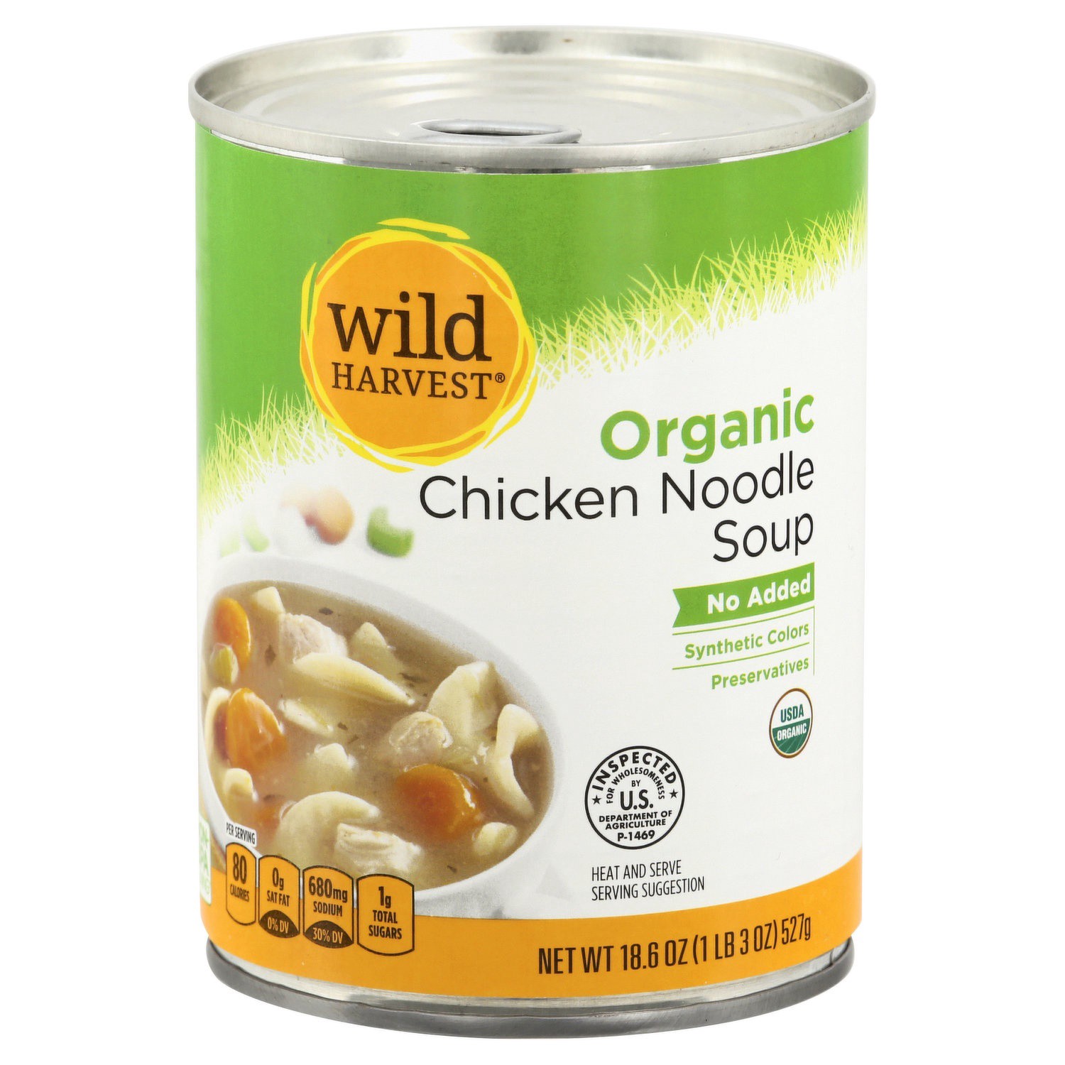 slide 1 of 1, Wild Harvest Organic Chicken Noodle Soup, 18.6 oz