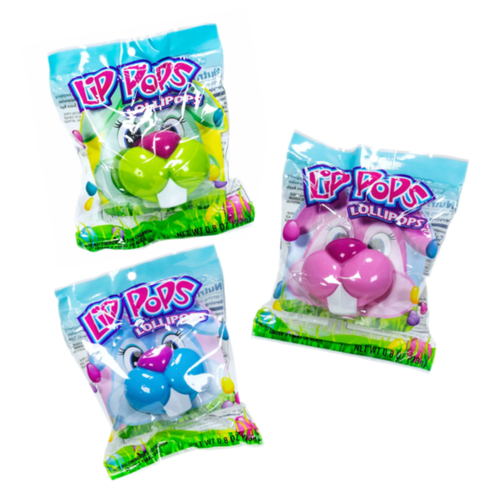 slide 2 of 2, Flix Candy Bunny Lip Pops Easter Lollipop, Assorted - 0.56 oz, 0.56 oz