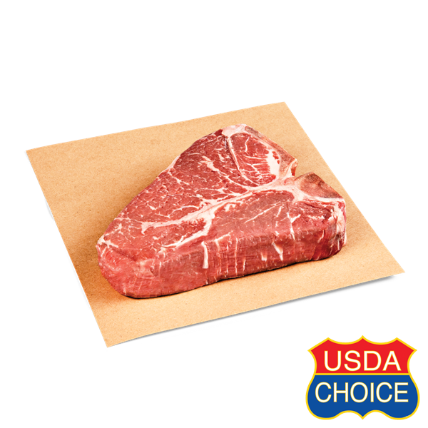 slide 1 of 1, Hy-Vee Choice Reserve Beef T-Bone Steak, per lb