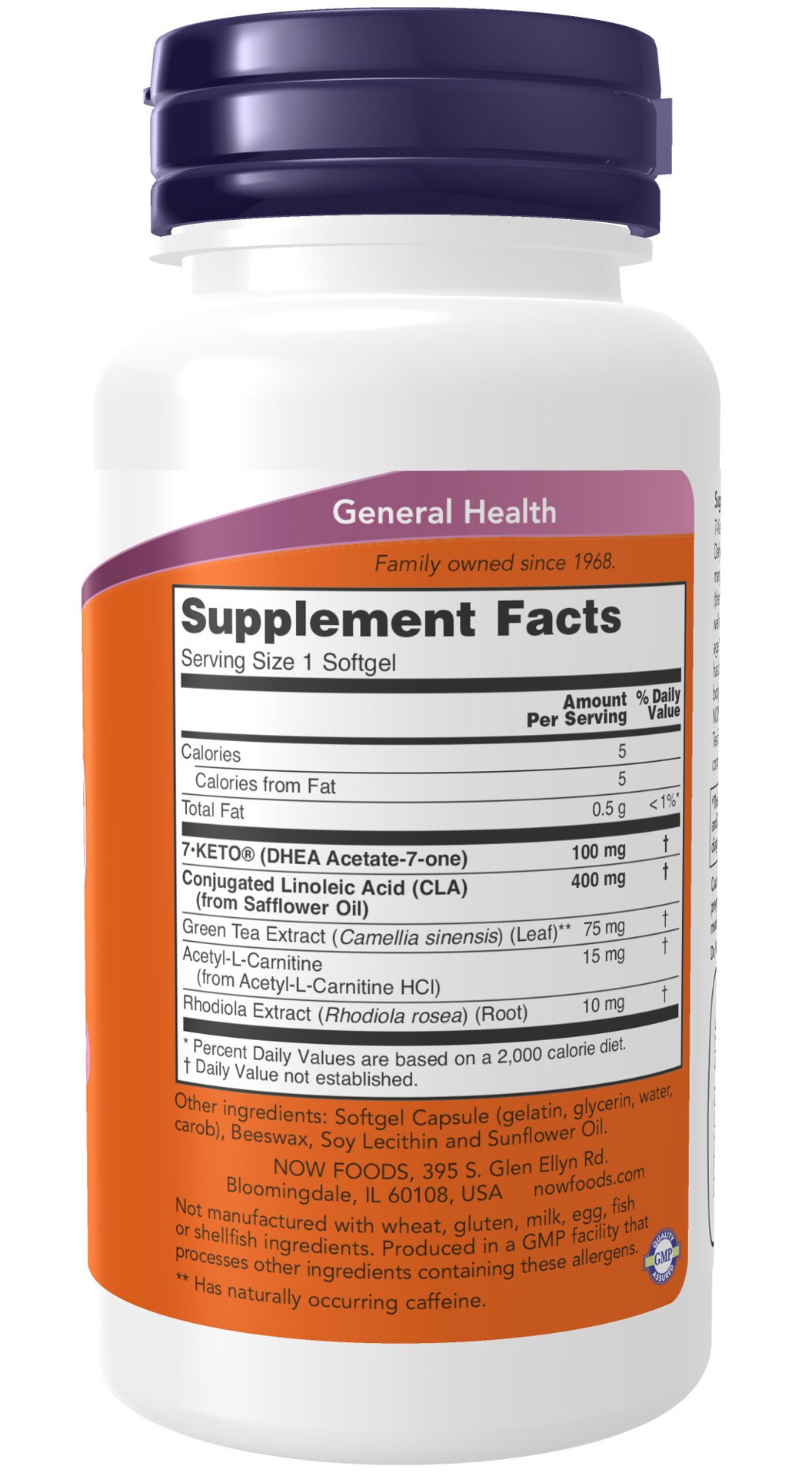 slide 2 of 4, NOW Supplements 7-KETO LeanGels™ 100 mg - 60 Softgels, 60 ct