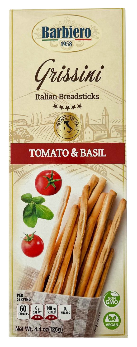 slide 1 of 1, Barbiero Tomato & Basil Italian Breadsticks, 4.4 oz