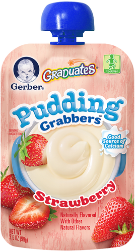 slide 1 of 1, Gerber Graduates Strawberry Pudding Grabbers, 3.5 oz