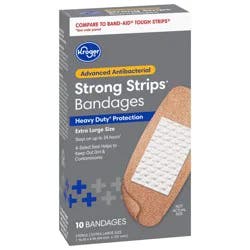 Kroger Advanced Antibacterial Fabric Bandages Extra Large 1 3/4 In X 4 In