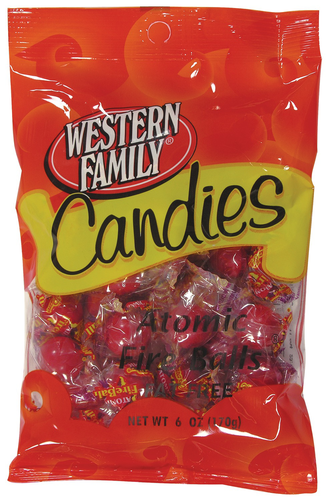 slide 1 of 1, Western Family Candies Atomic Fire Balls, 7 oz