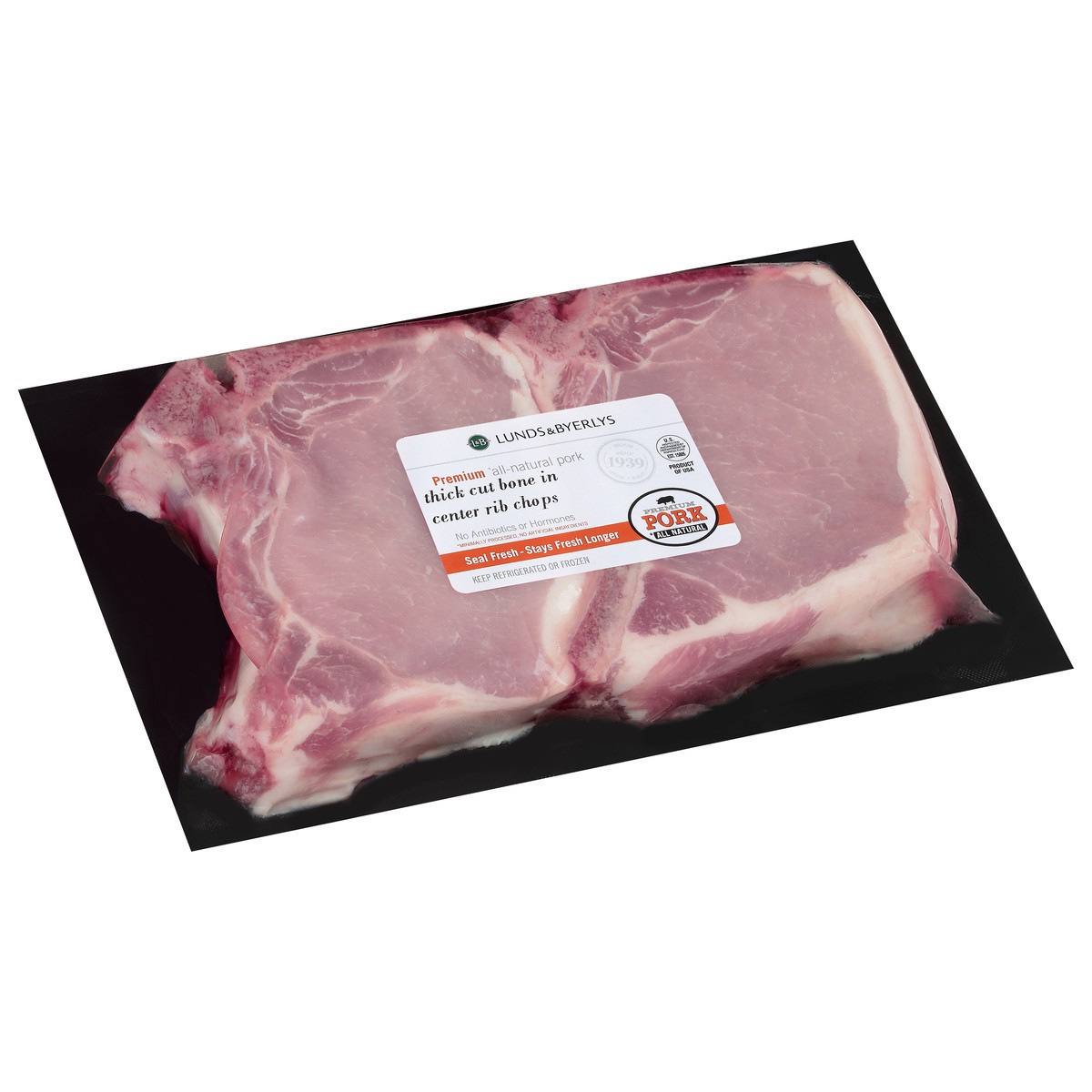 slide 11 of 11, Lunds & Byerlys Premium Thick Cut Bone in Center Rib Chops Pork 1 ea, per lb