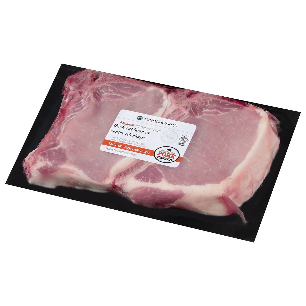 slide 5 of 11, Lunds & Byerlys Premium Thick Cut Bone in Center Rib Chops Pork 1 ea, per lb