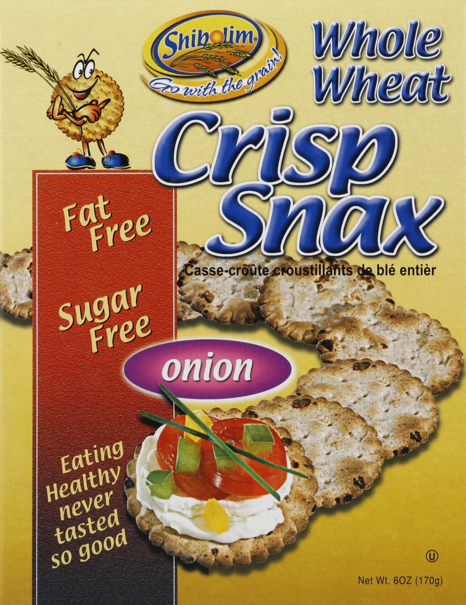 slide 4 of 4, Shibolim Crackers - Crisp Whole Wheat Onion, 6 oz