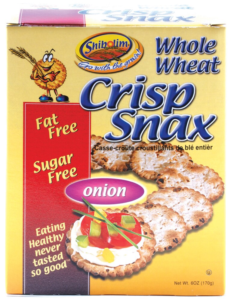 slide 1 of 4, Shibolim Crackers - Crisp Whole Wheat Onion, 6 oz