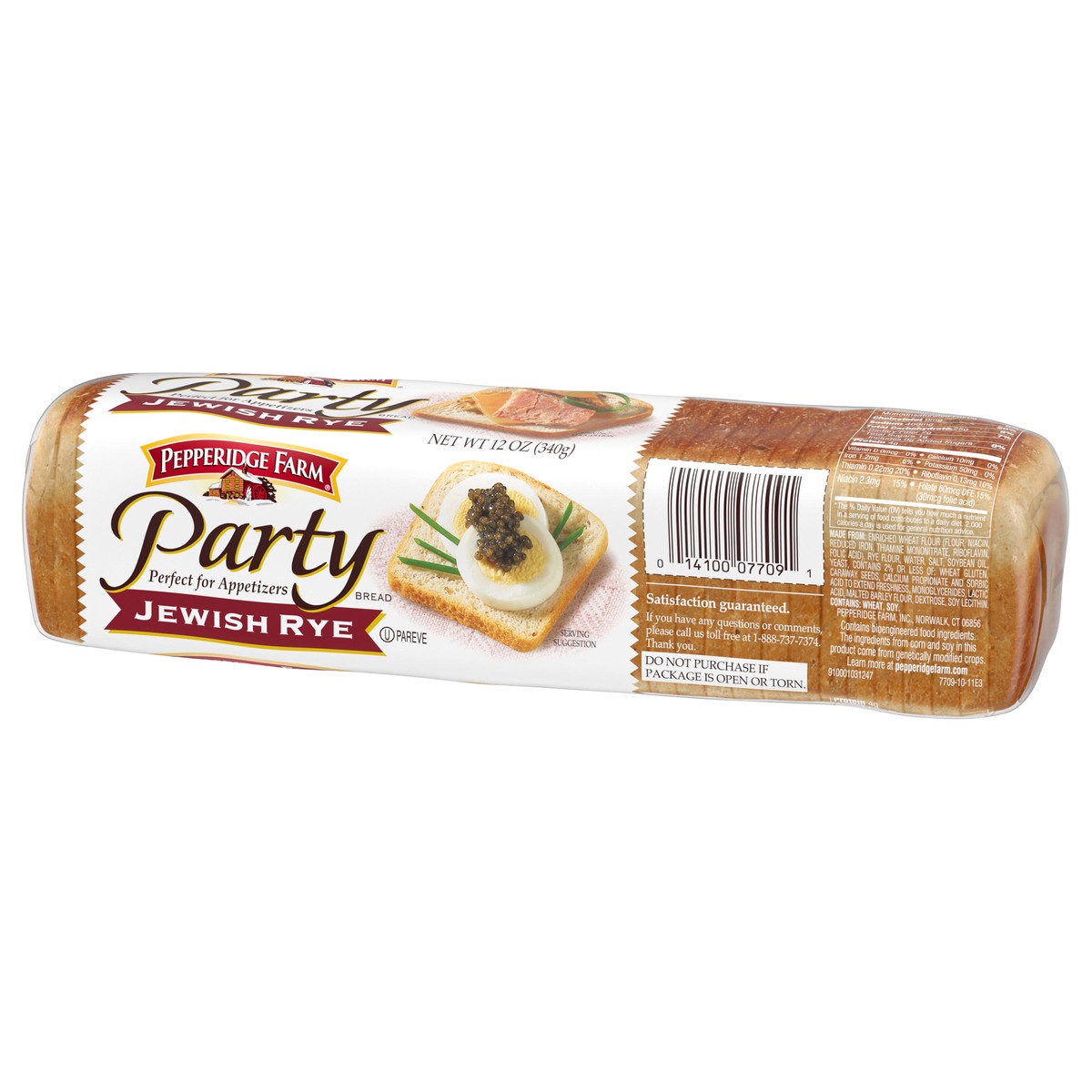 slide 6 of 9, Pepperidge Farm Party Bread Jewish Rye Bread, 12 oz. Loaf, 12 oz