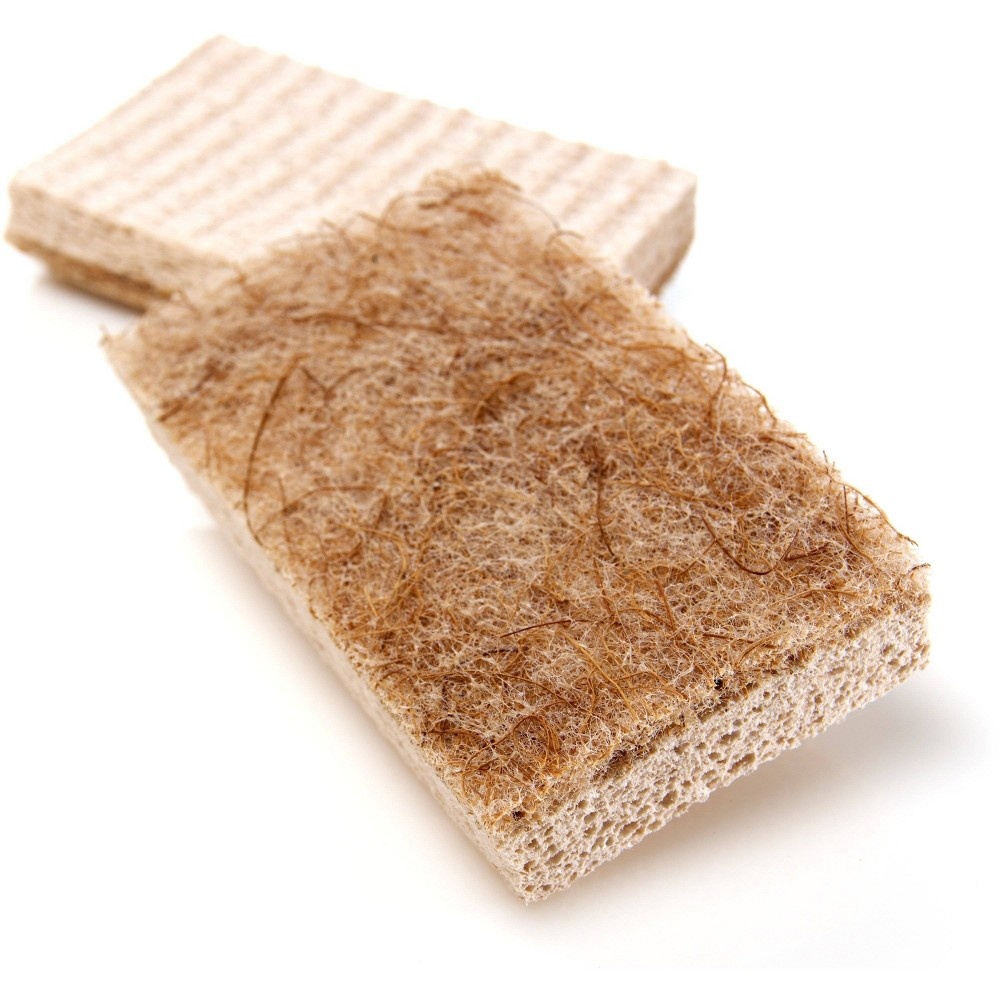 slide 2 of 8, Scotch-Brite Greener Clean Natural Fiber Scrub Sponge 3 Pack, 3 ct