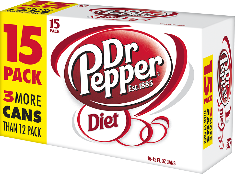 slide 3 of 4, Dr Pepper Diet Dr Pepper Soda, 12 fl oz cans, 15 pack, 15 ct