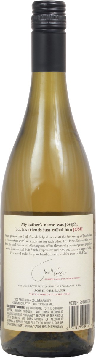 slide 2 of 9, Josh Cellars Columbia Valley Pinot Gris 750 ml, 750 ml