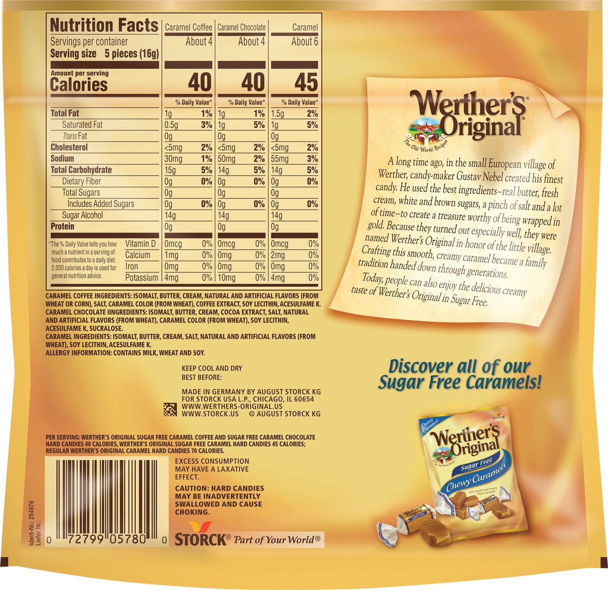slide 5 of 6, Werther's Original Werthers Original Hard Sugar Free Assorted Flavors, Caramel Coffee, Caramel Chocalate, Caramel Candy 7.7 Oz, 7.7 oz