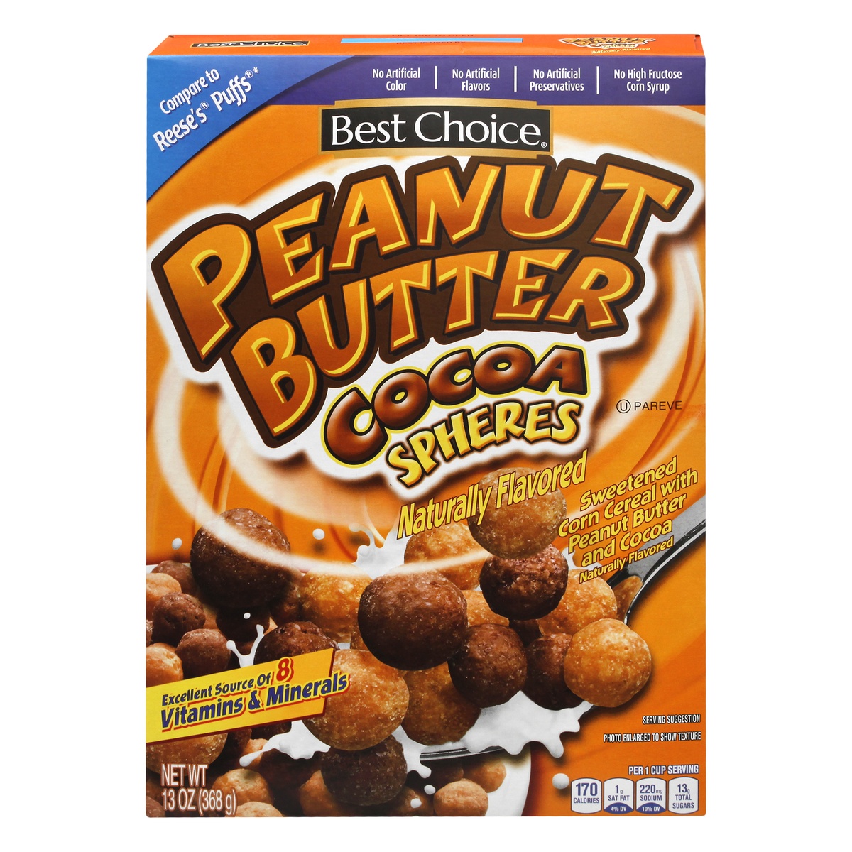 slide 1 of 1, Best Choice Peanut Butter Cocoa Spheres Cereal, 13 oz