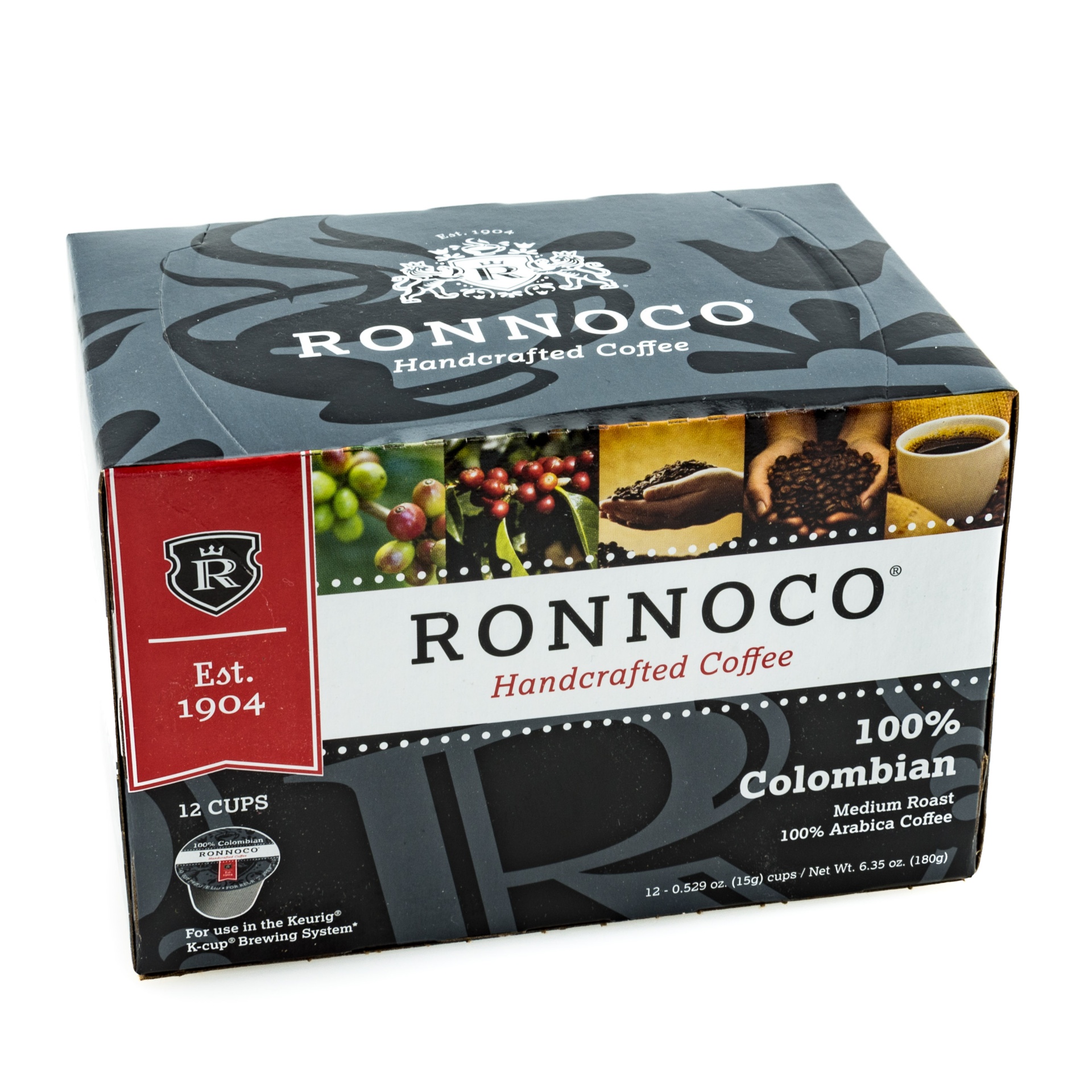 slide 1 of 1, Ronnoco 100% Columbian K-Cup Coffee - 12 ct, 12 ct