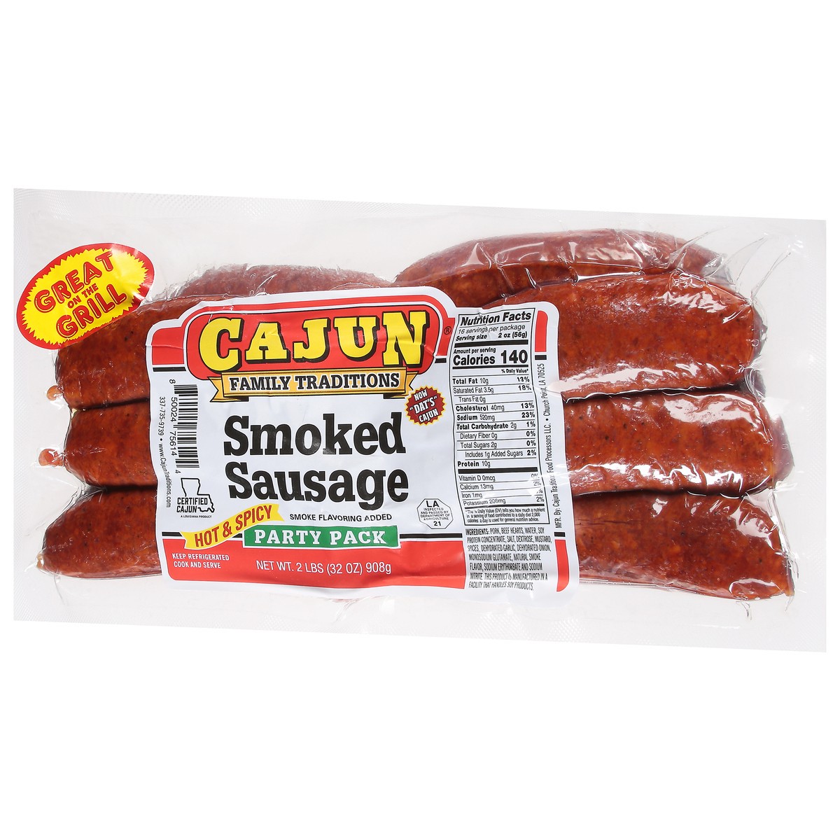 slide 3 of 9, Cajun Family Hot Pork Sau, 32 oz