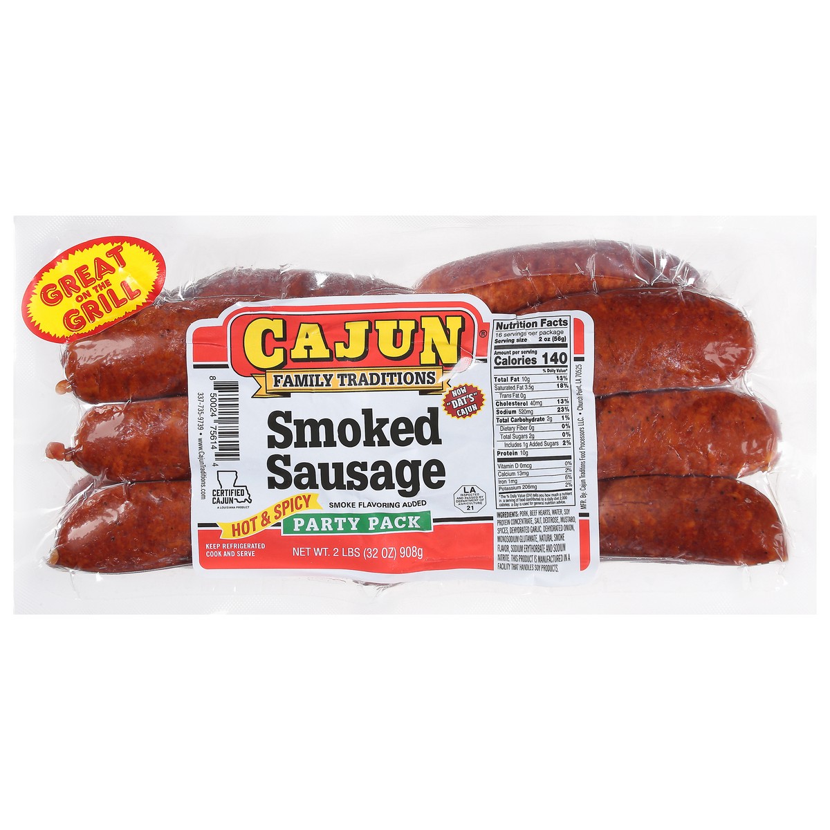 slide 1 of 9, Cajun Family Hot Pork Sau, 32 oz