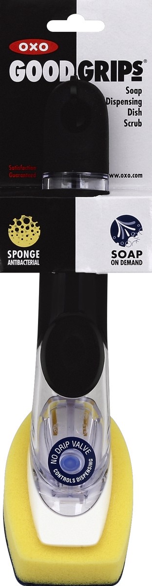 slide 3 of 3, OXO Dish Scrub 1 ea, 12 in x 1.25 in x 3.75 in