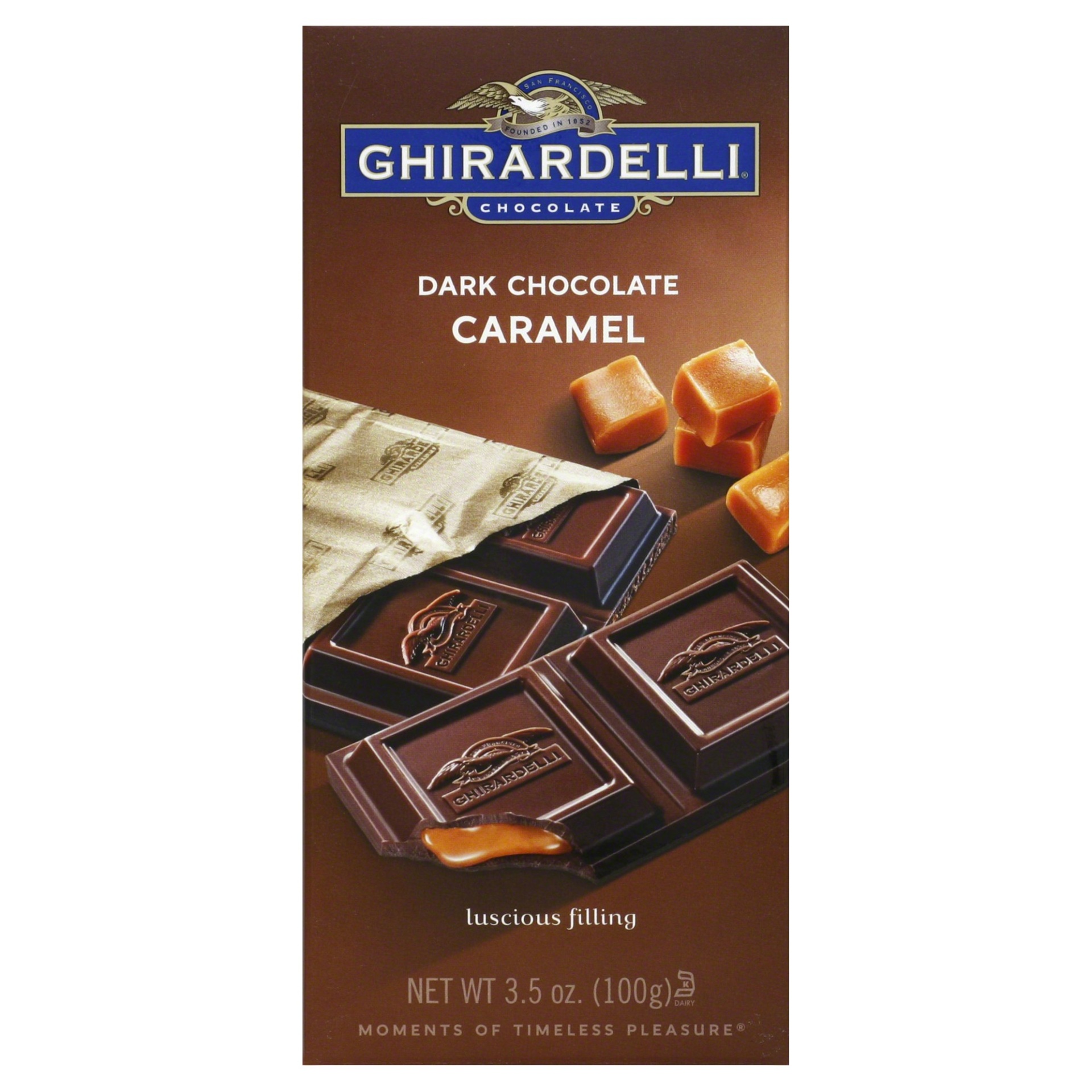 slide 1 of 5, Ghirardelli Caramel Dark Chocolate Bar, 3.5 oz