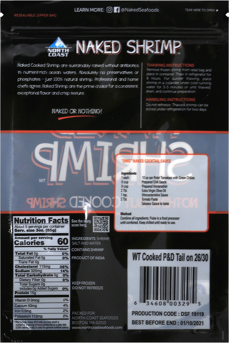 slide 6 of 7, North Coast Naked Shrimp 26/30 Ct, 1 lb