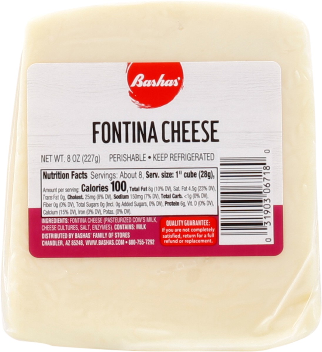 slide 6 of 13, Bashas Fontina Wedge, 8 oz