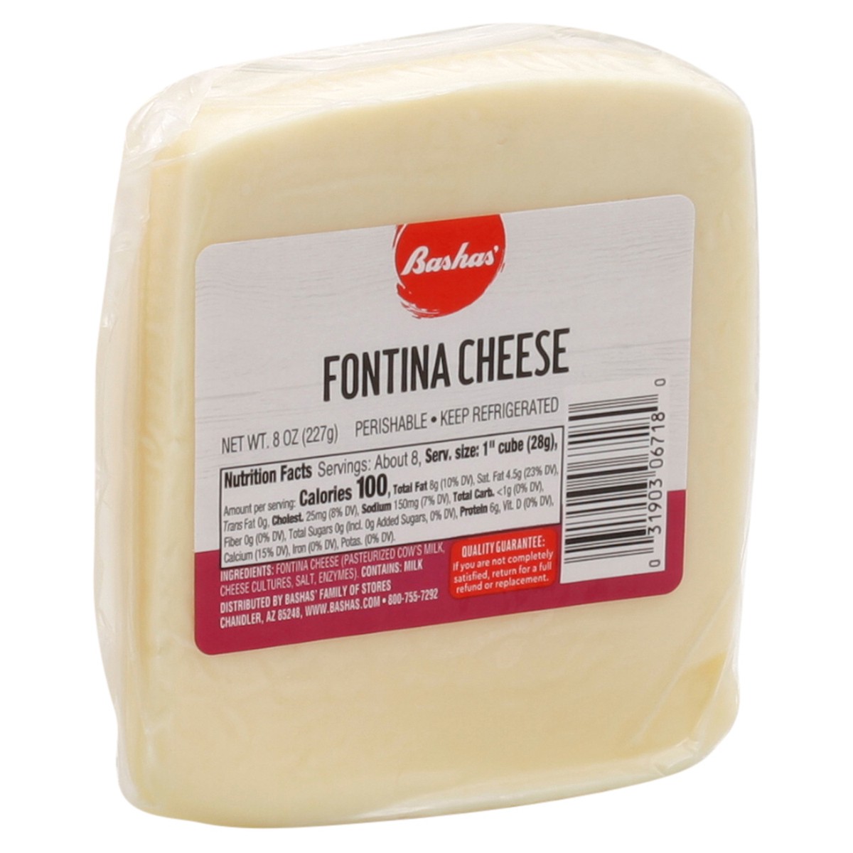 slide 9 of 13, Bashas Fontina Wedge, 8 oz