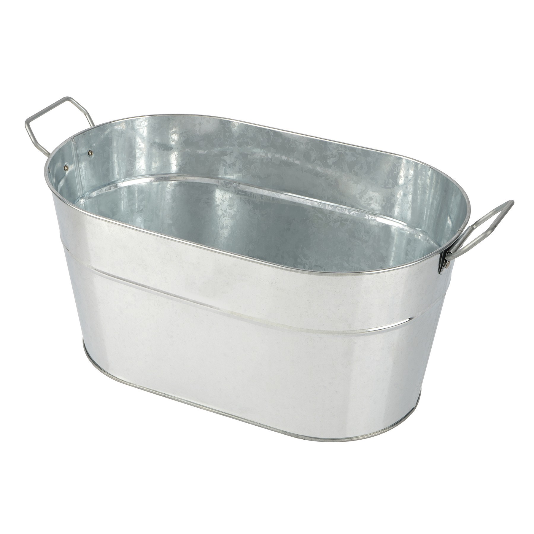 slide 2 of 2, 12" Silver Oval Metal Bucket By Celebrate It, 11.8 in x 7.2 in x 5.7 in