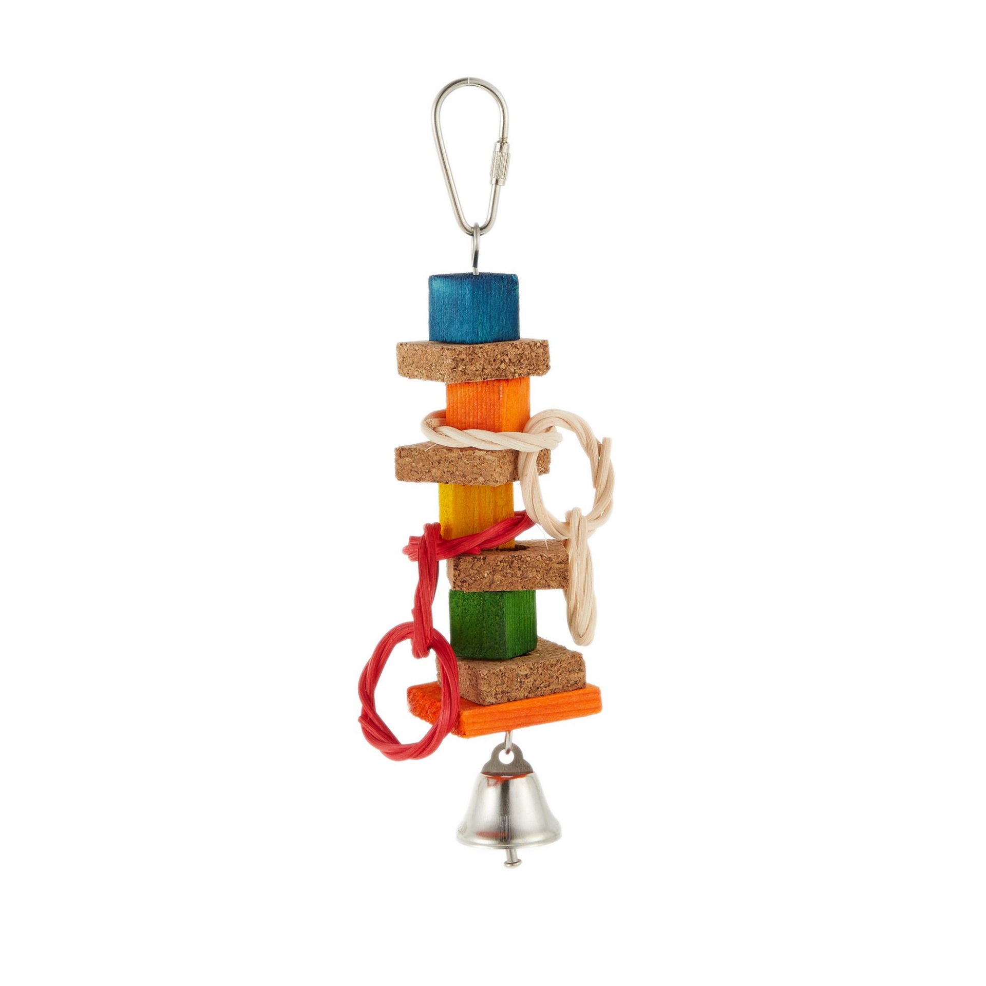 slide 1 of 1, All Living Things Rainbow Cork Stacks Bird Toy, SM