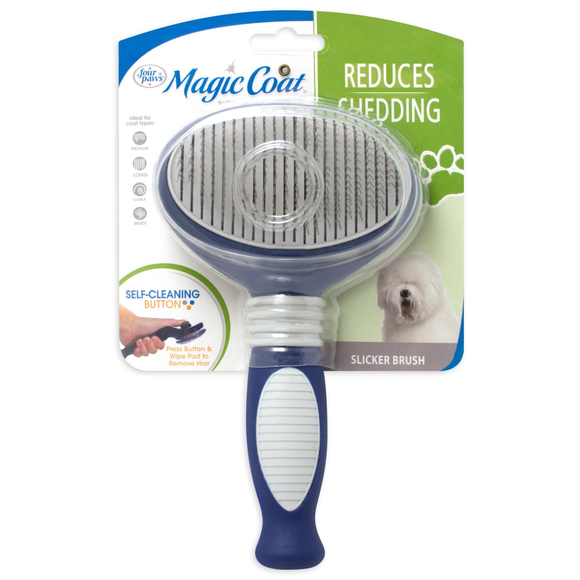 slide 1 of 1, Four Paws Magic Coat Self Cleaning Slicker Dog Brush, 1 ct