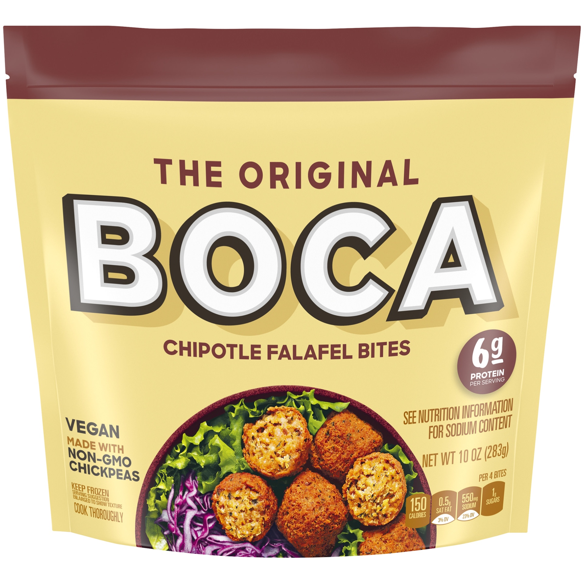 slide 1 of 2, BOCA Chipotle Vegan Falafel Bites with Non-GMO Chickpeas, 10 oz
