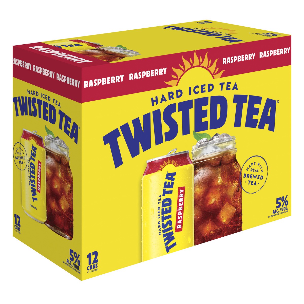 slide 8 of 8, Twisted Tea Raspberry, Hard Iced Tea (12 fl. oz. Can, 12pk.), 12 ct; 12 oz