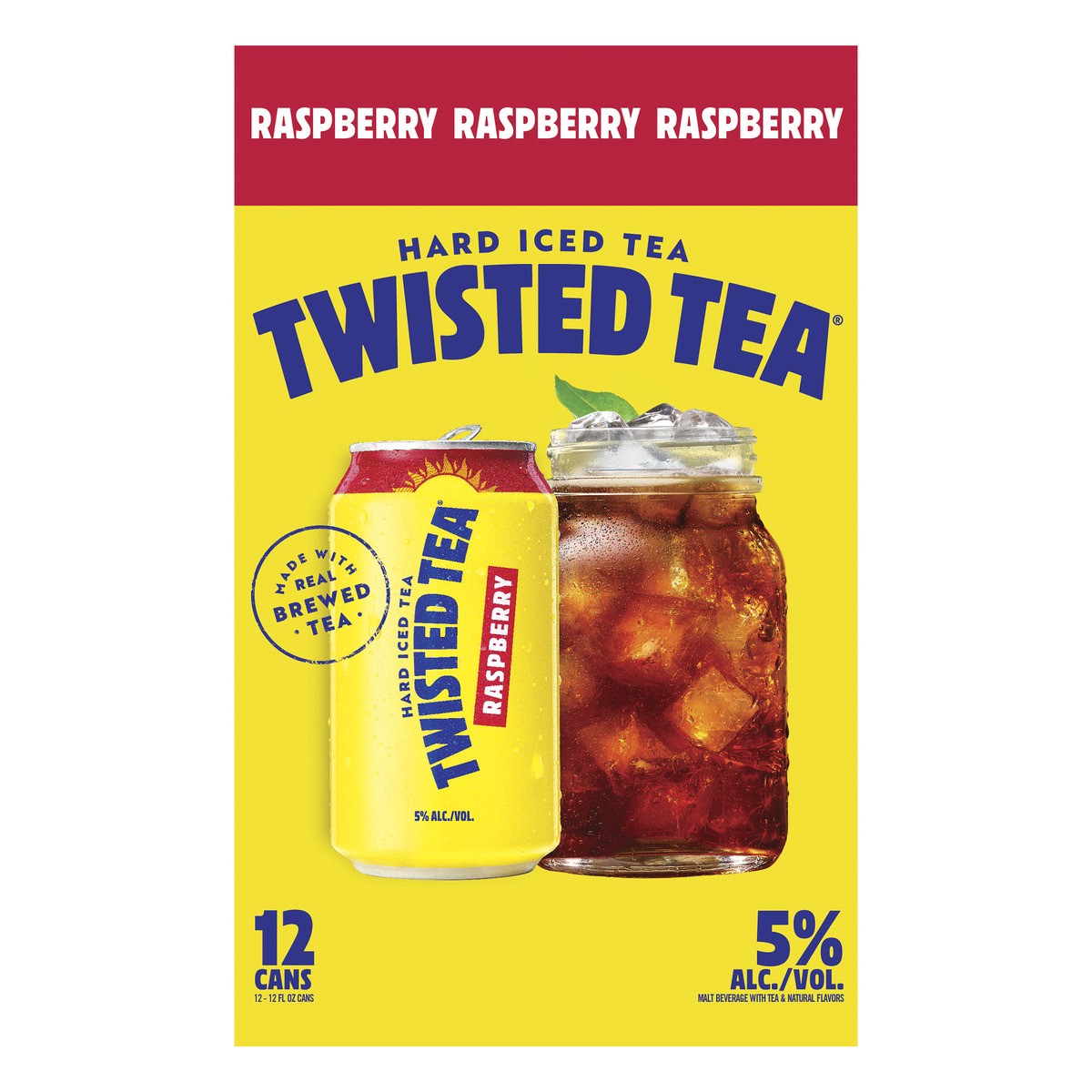 slide 4 of 8, Twisted Tea Raspberry, Hard Iced Tea (12 fl. oz. Can, 12pk.), 12 ct; 12 oz