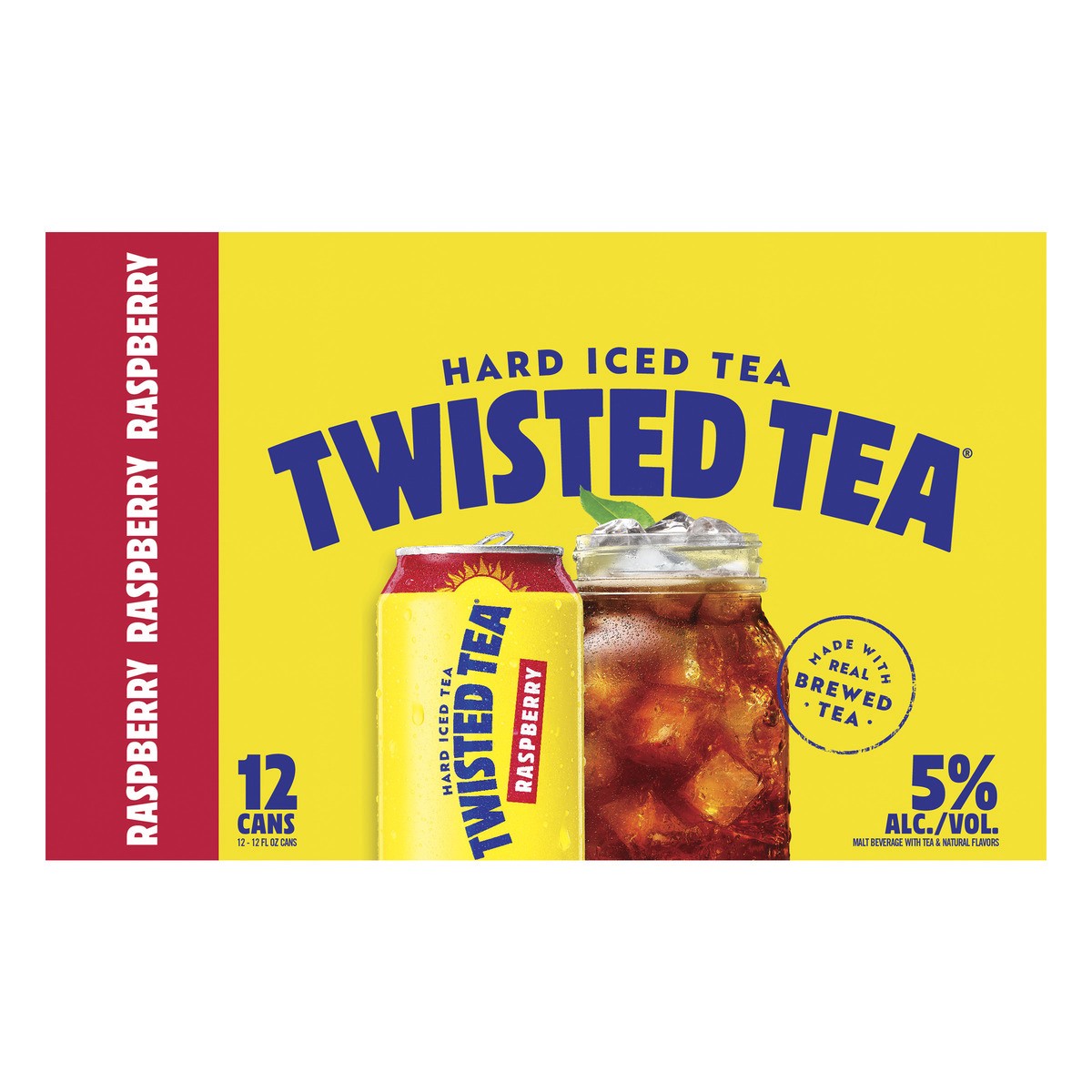 slide 7 of 8, Twisted Tea Raspberry, Hard Iced Tea (12 fl. oz. Can, 12pk.), 12 ct; 12 oz