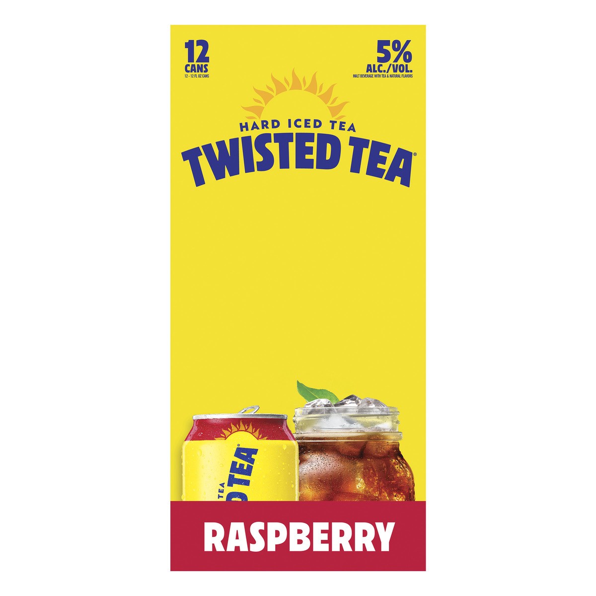 slide 2 of 8, Twisted Tea Raspberry, Hard Iced Tea (12 fl. oz. Can, 12pk.), 12 ct; 12 oz