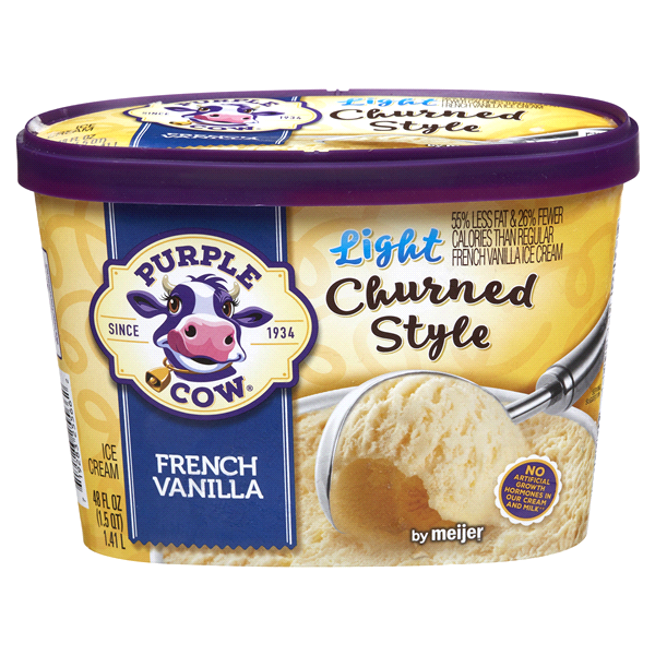 slide 1 of 1, Purple Cow Light Churned Style French Vanilla Ice Cream, 48 oz