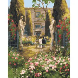 Artist's Loft 16" x 20" Garden Romance Paint-By-Number Kit With Wood Display Hanger