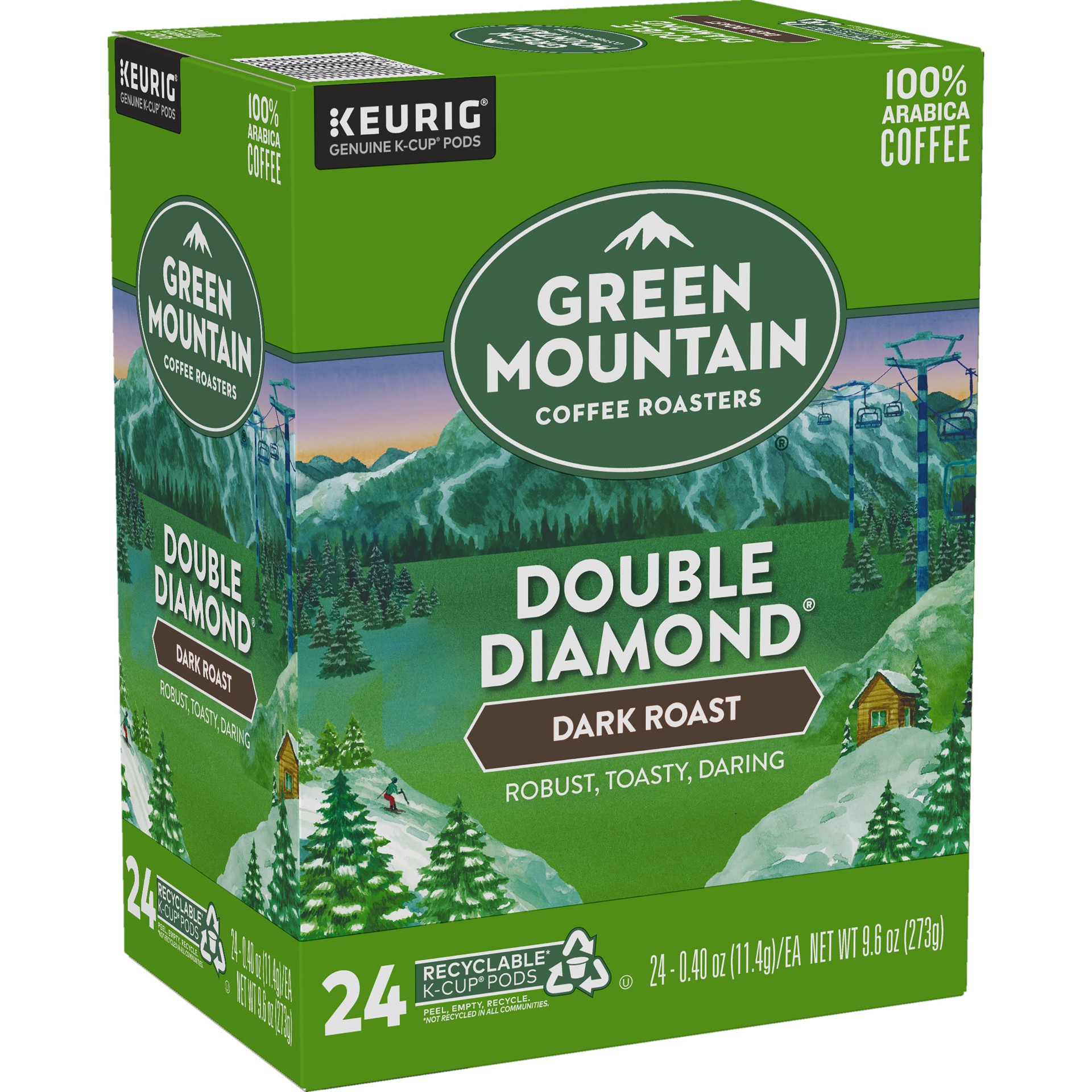 slide 4 of 5, Green Mountain Coffee Double Diamond, Keurig Single-Serve K-Cup pods, Dark Roast Coffee, 24 Count, 24 ct