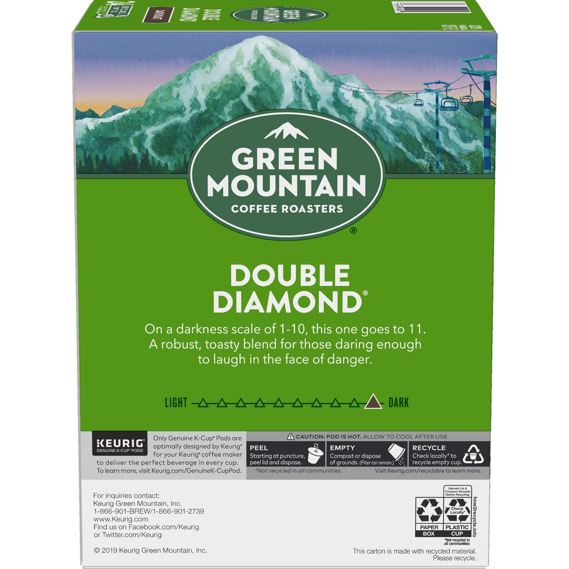 slide 5 of 5, Green Mountain Coffee Double Diamond, Keurig Single-Serve K-Cup pods, Dark Roast Coffee, 24 Count, 24 ct