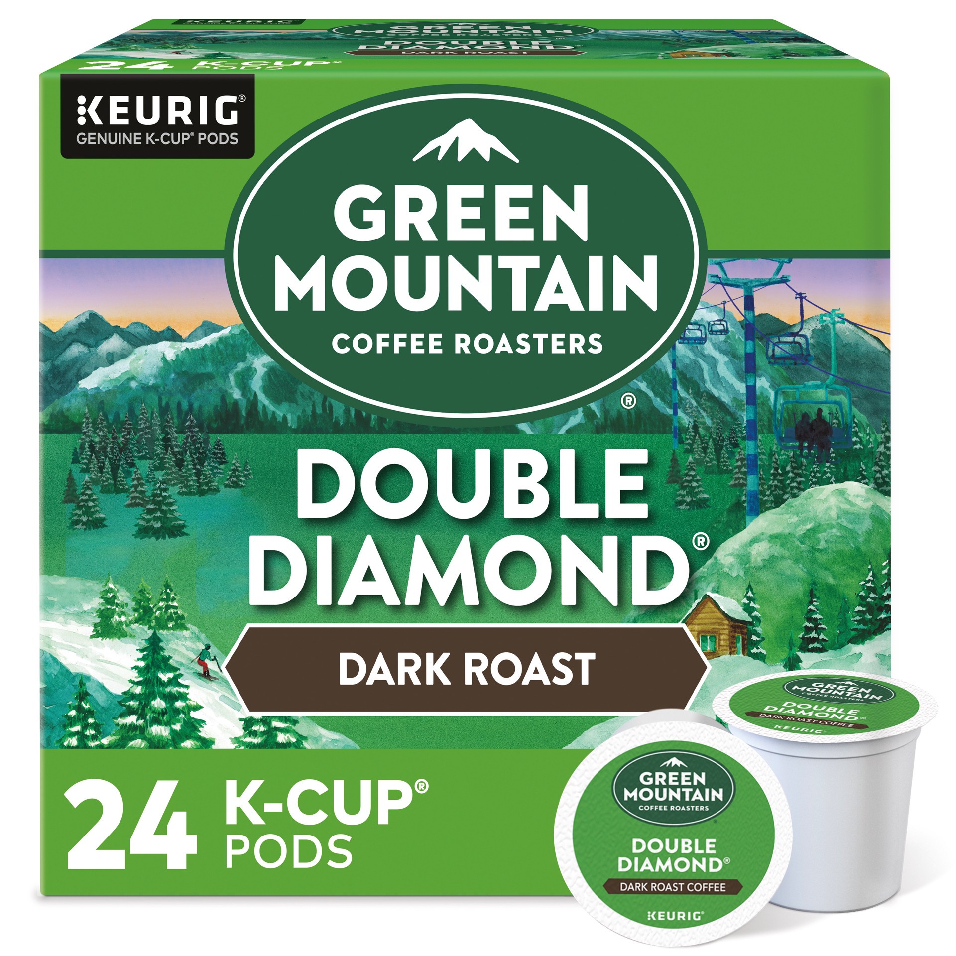 slide 1 of 5, Green Mountain Coffee Double Diamond, Keurig Single-Serve K-Cup pods, Dark Roast Coffee, 24 Count, 24 ct