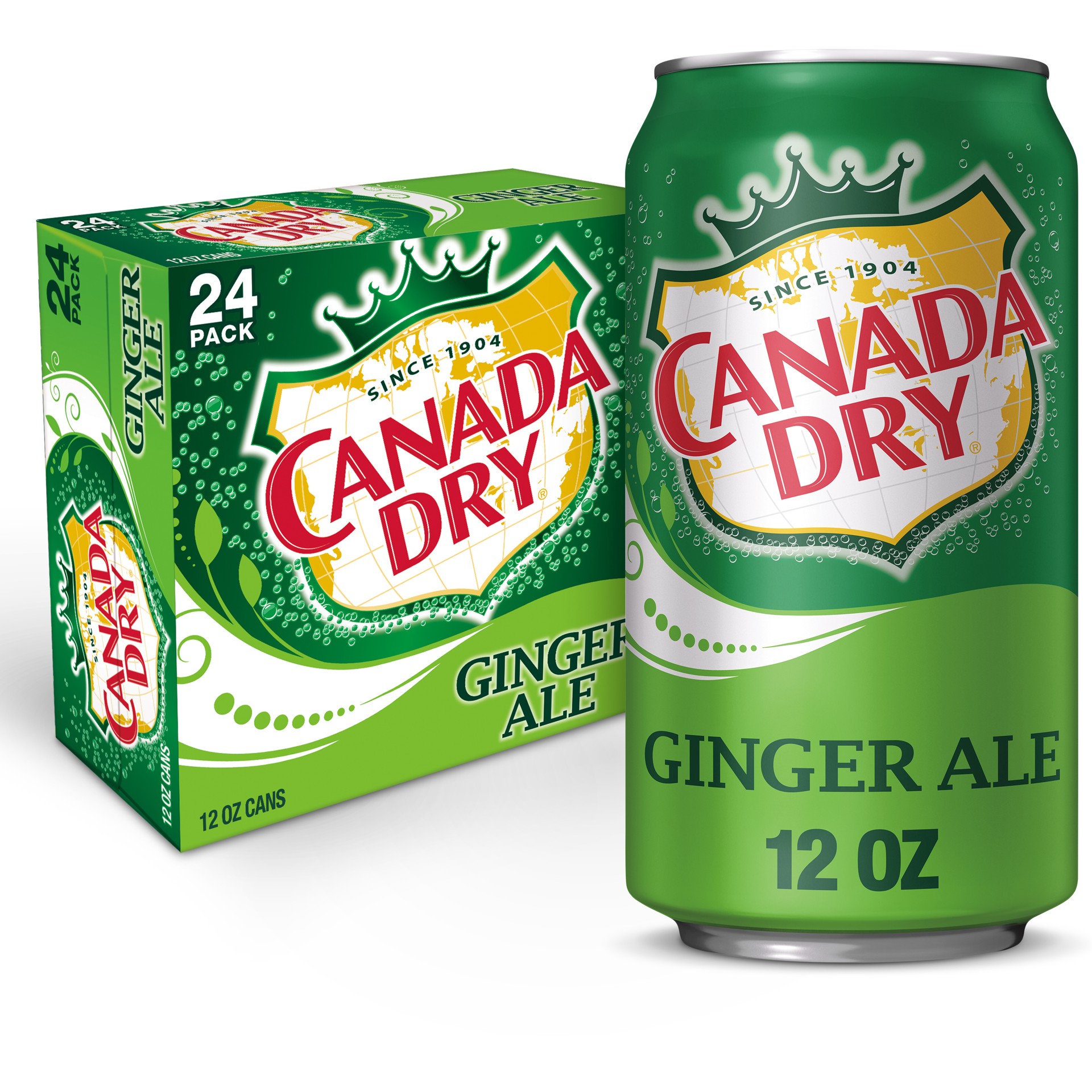 slide 1 of 3, Canada Dry Ginger Ale Soda, 12 fl oz, 24 ct