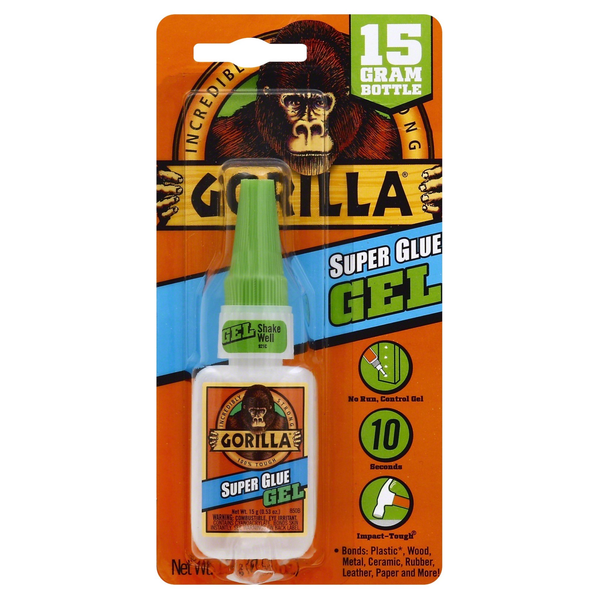 slide 1 of 9, Gorilla Gel Super Glue 0.53 oz, 0.53 oz