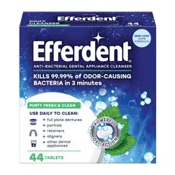 Efferdent Retainer & Denture Cleaner Tablets, Minty Fresh & Clean, 44 Count