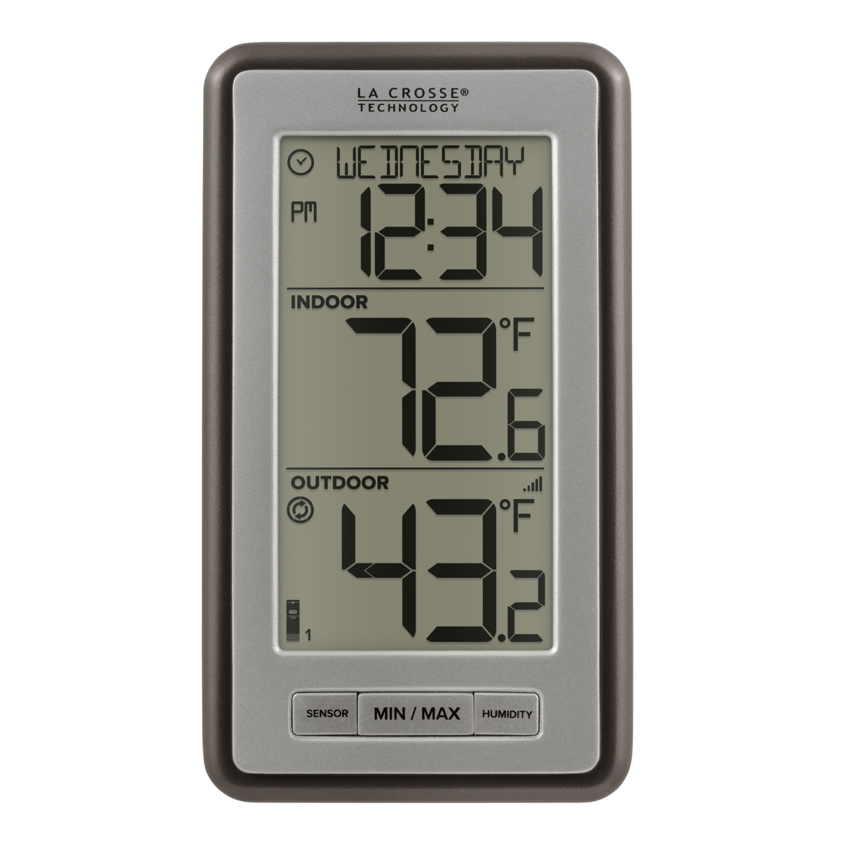 slide 1 of 10, La Crosse Technology Wireless Indoor/Outdoor Thermometer, 1 ct