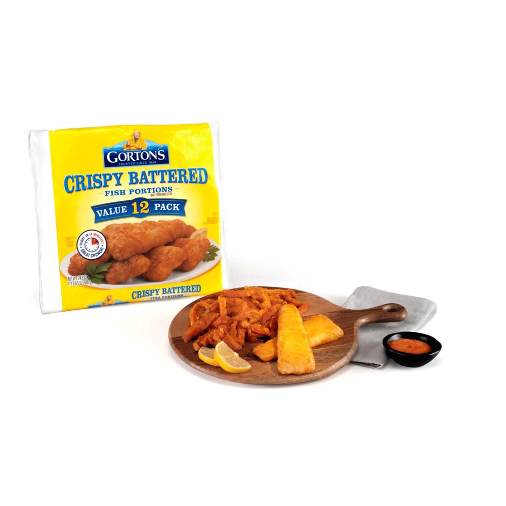 slide 10 of 34, Gorton's Value Pack Crispy Battered Fish Portions 12 ct Bag, 24.5 oz